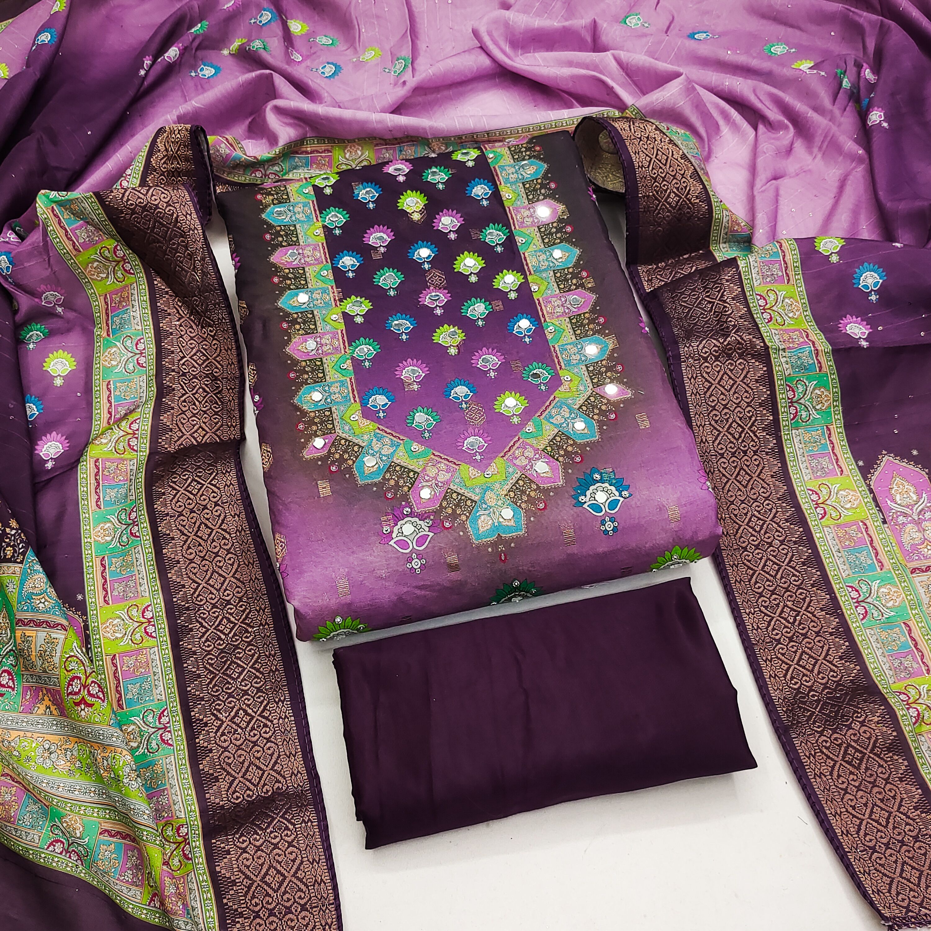 houseofcommon Unstitched Cotton Silk Salwar Suit Material Embellished-picture-8