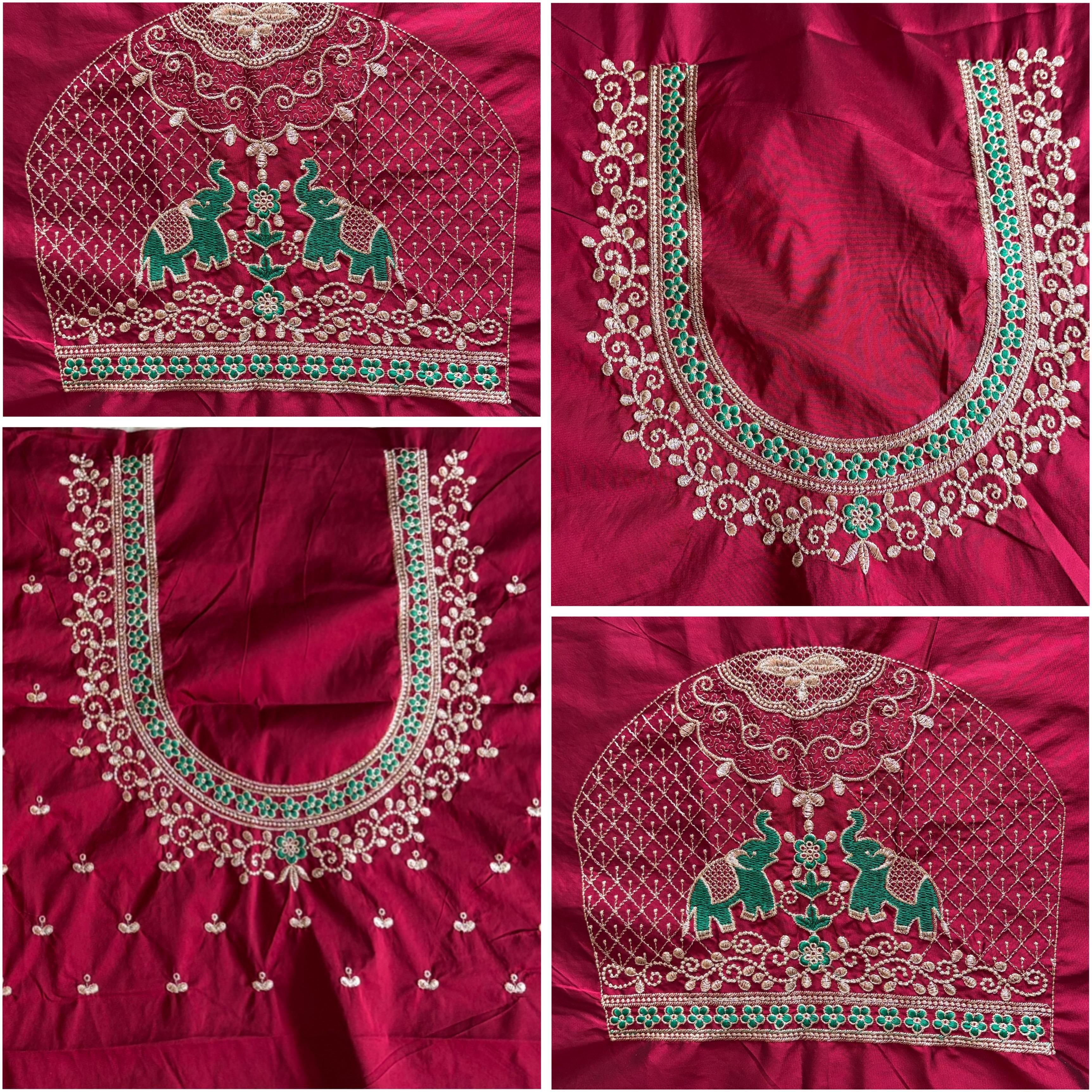 vastra Unstitched Georgette Blouse Material Embroidered, Embellished, Self Design-picture-2