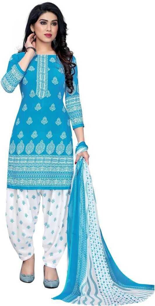 Unstitched Crepe Salwar Suit Material Printed