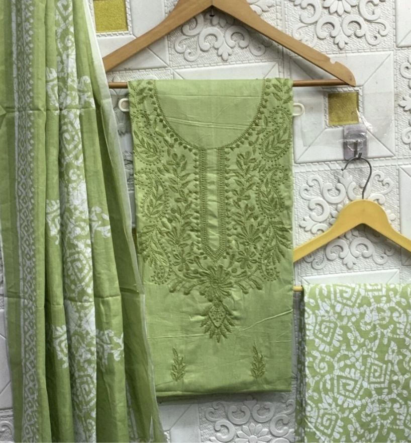 Unstitched Pure Cotton Salwar Suit Material Embroidered-image-47
