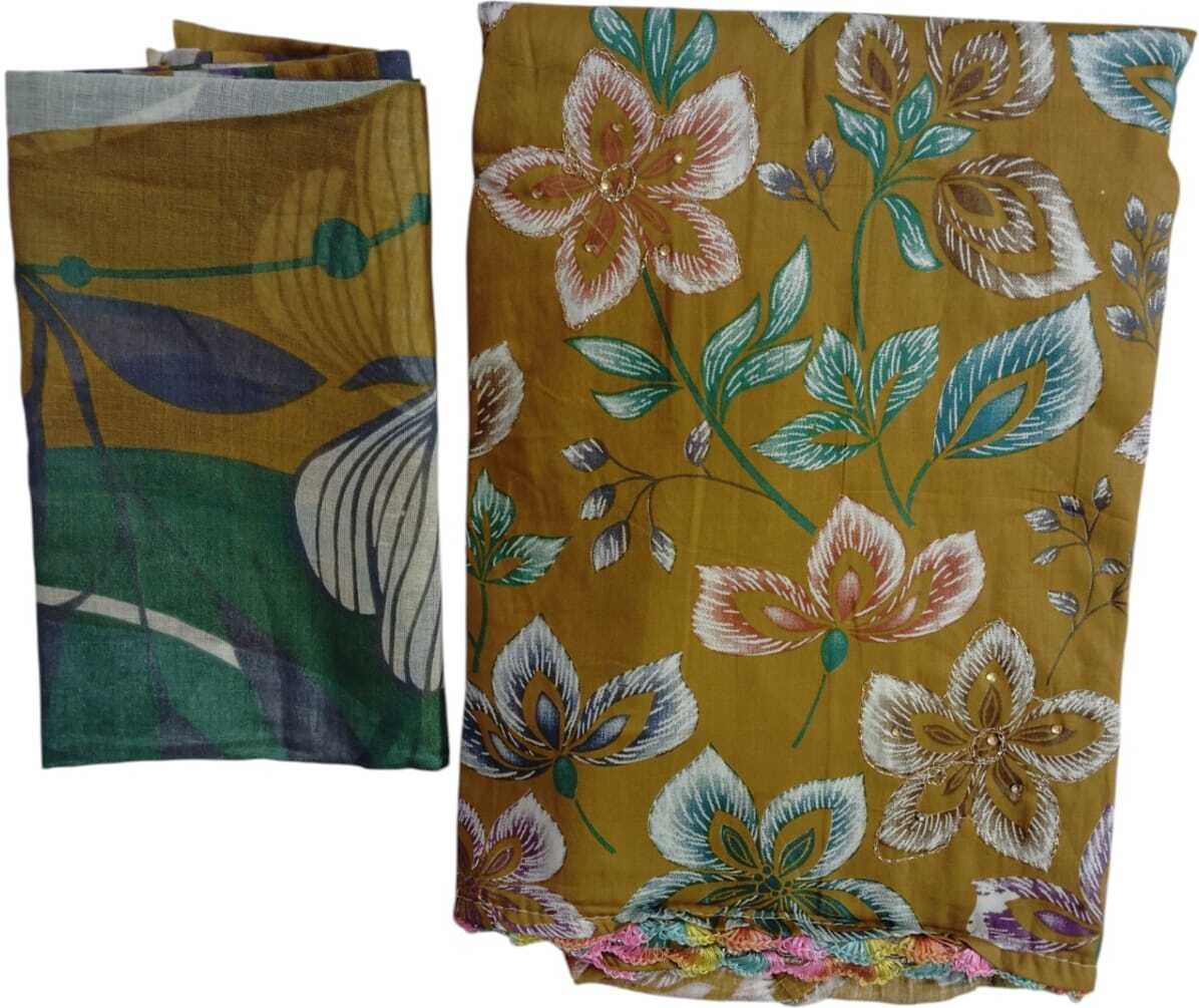 Unstitched Cotton Blend Salwar Suit Material Floral Print-image-38