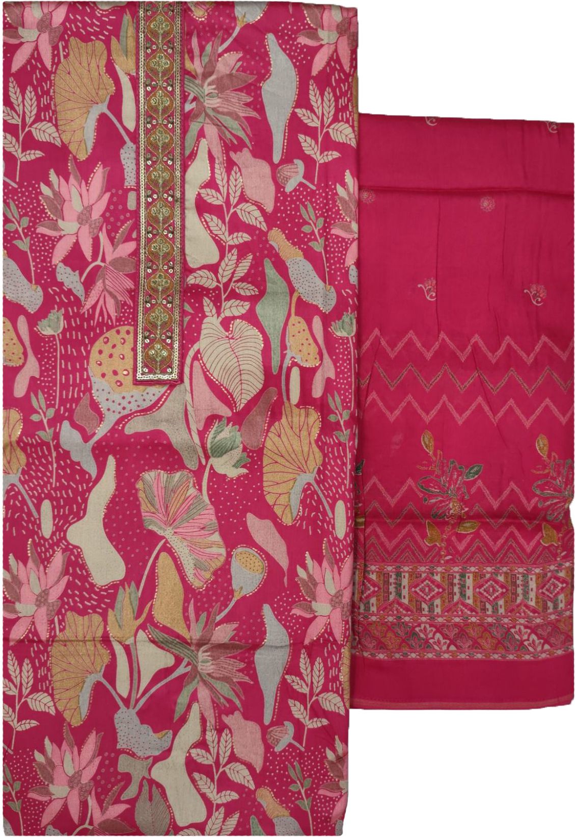 soul essence Unstitched Pure Cotton Salwar Suit Material Embroidered-picture-2