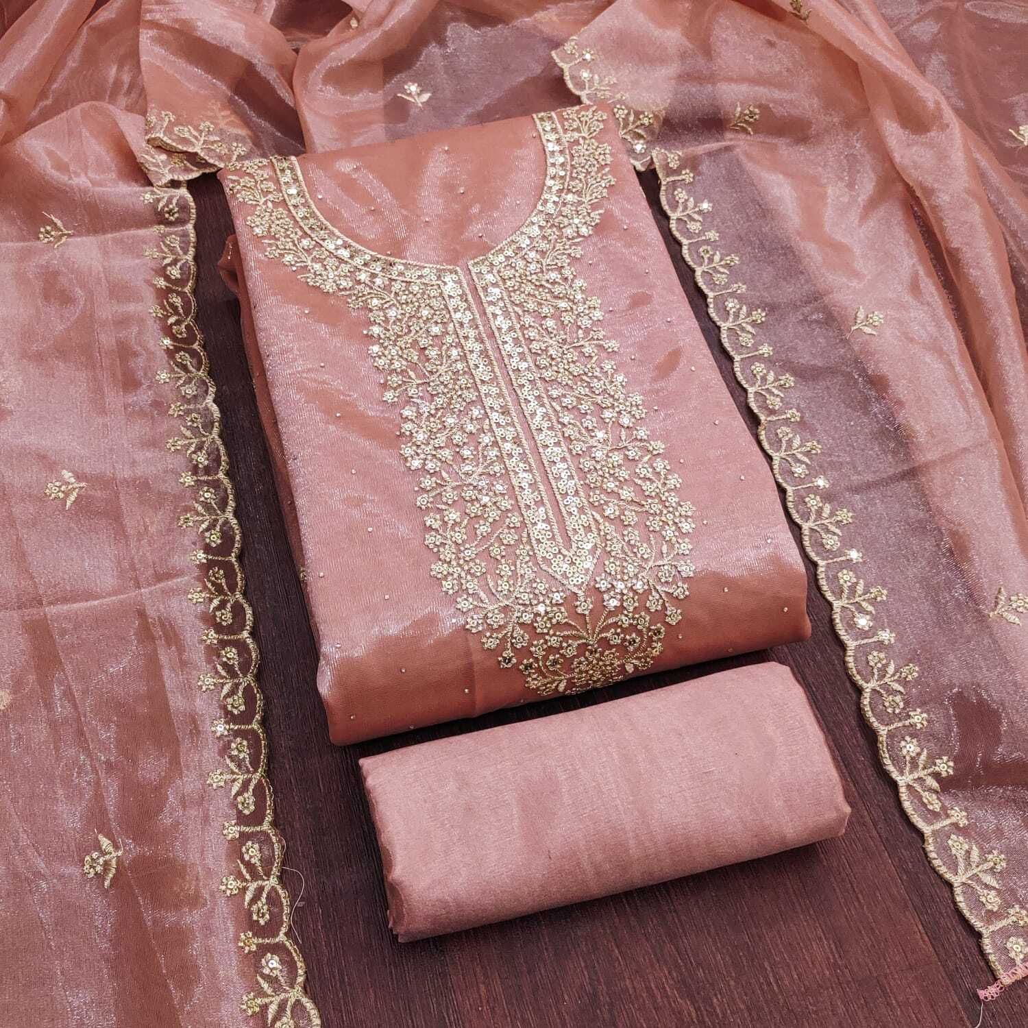 Unstitched Net/Lace Suit Fabric Embroidered-image-17