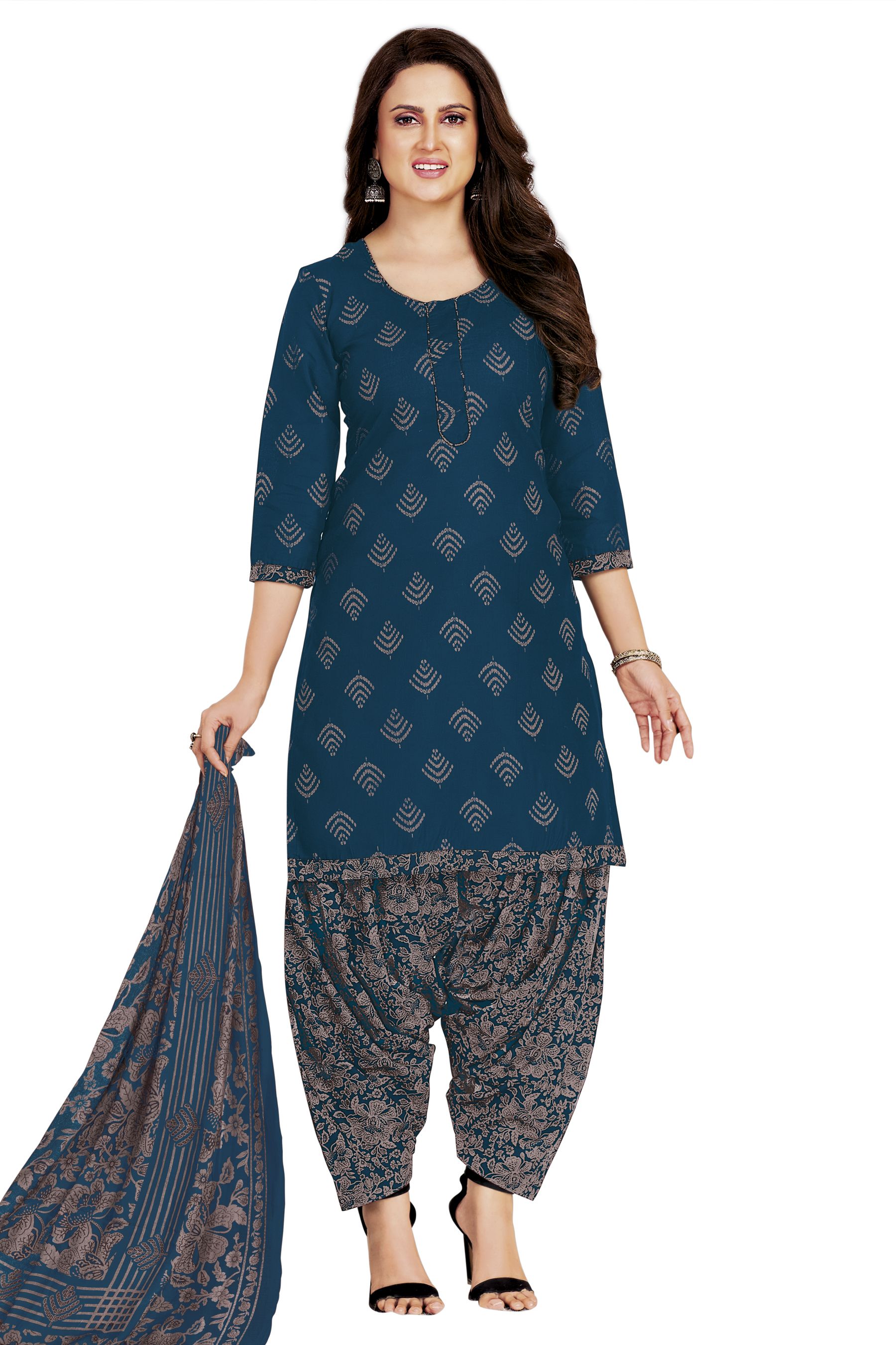 miraan Unstitched Pure Cotton Salwar Suit Material Printed-picture-12