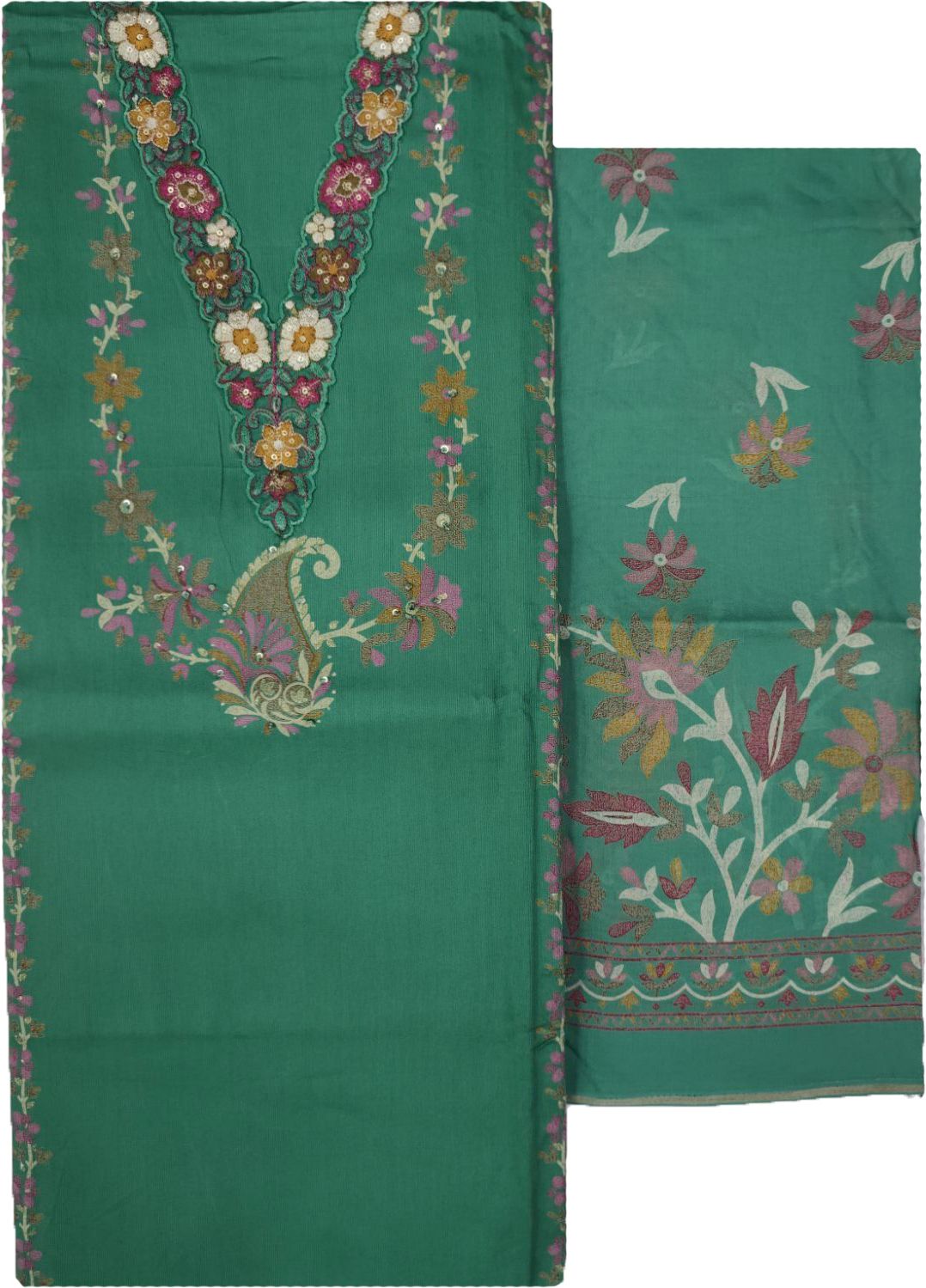 soul essence Unstitched Pure Cotton Salwar Suit Material Embroidered-picture-3
