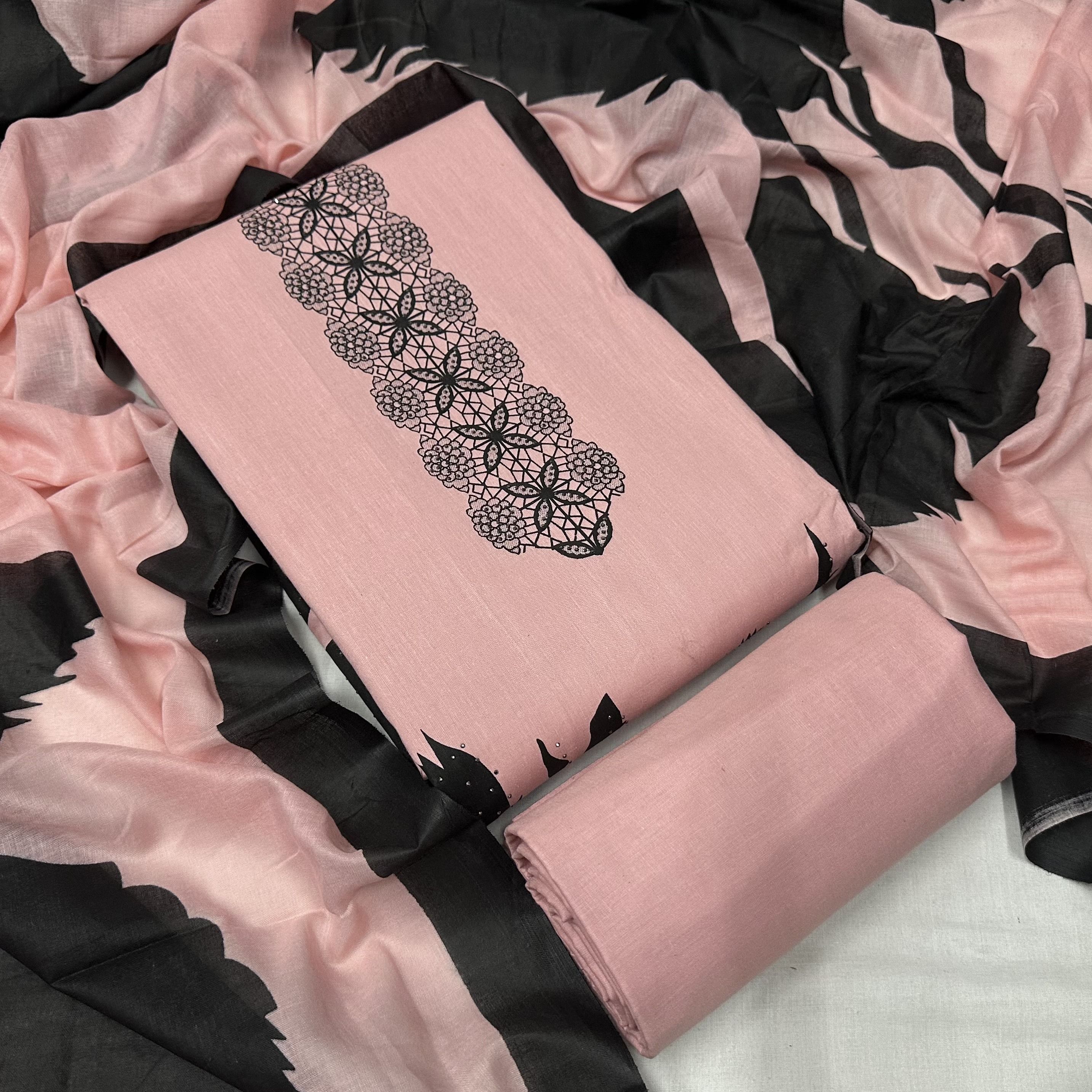 Unstitched Pure Cotton Salwar Suit Material Printed