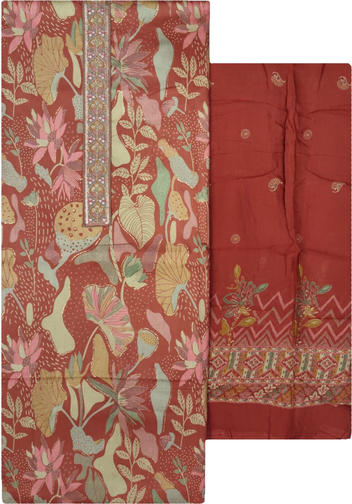 soul essence Unstitched Pure Cotton Salwar Suit Material Embroidered-picture-4