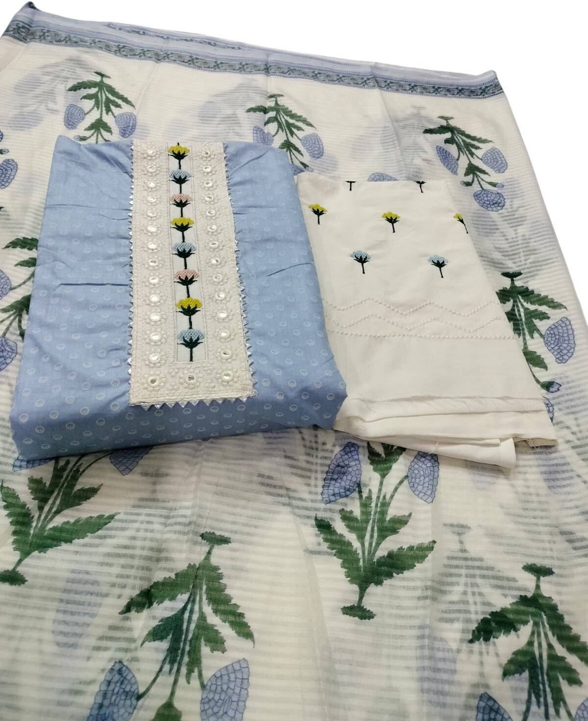 Unstitched Cotton Blend Salwar Suit Material Floral Print, Printed-image-44