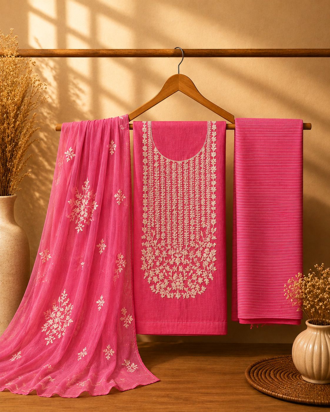 Unstitched Pure Cotton Salwar Suit Material Embroidered-image-37