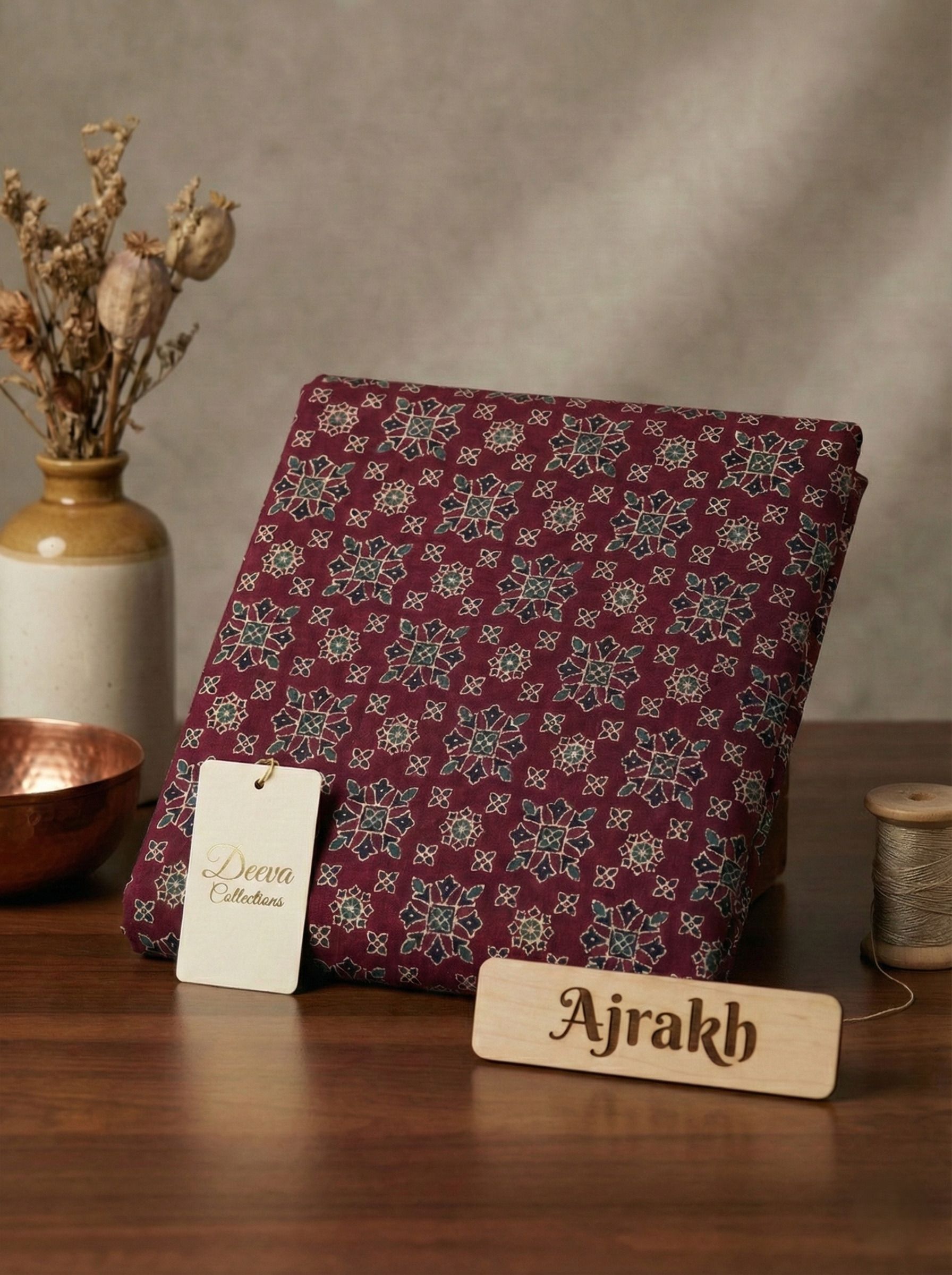 Unstitched Pure Cotton Kurta Fabric Geometric Print