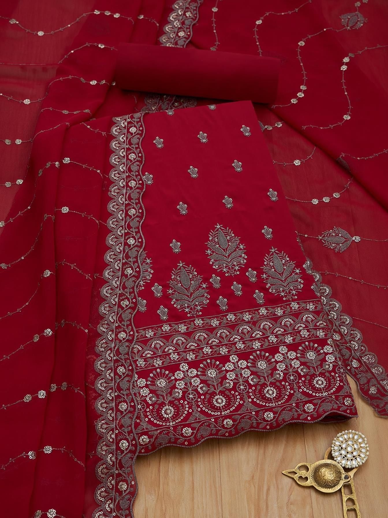soch Unstitched Crepe Salwar Suit Material Embroidered-picture-14