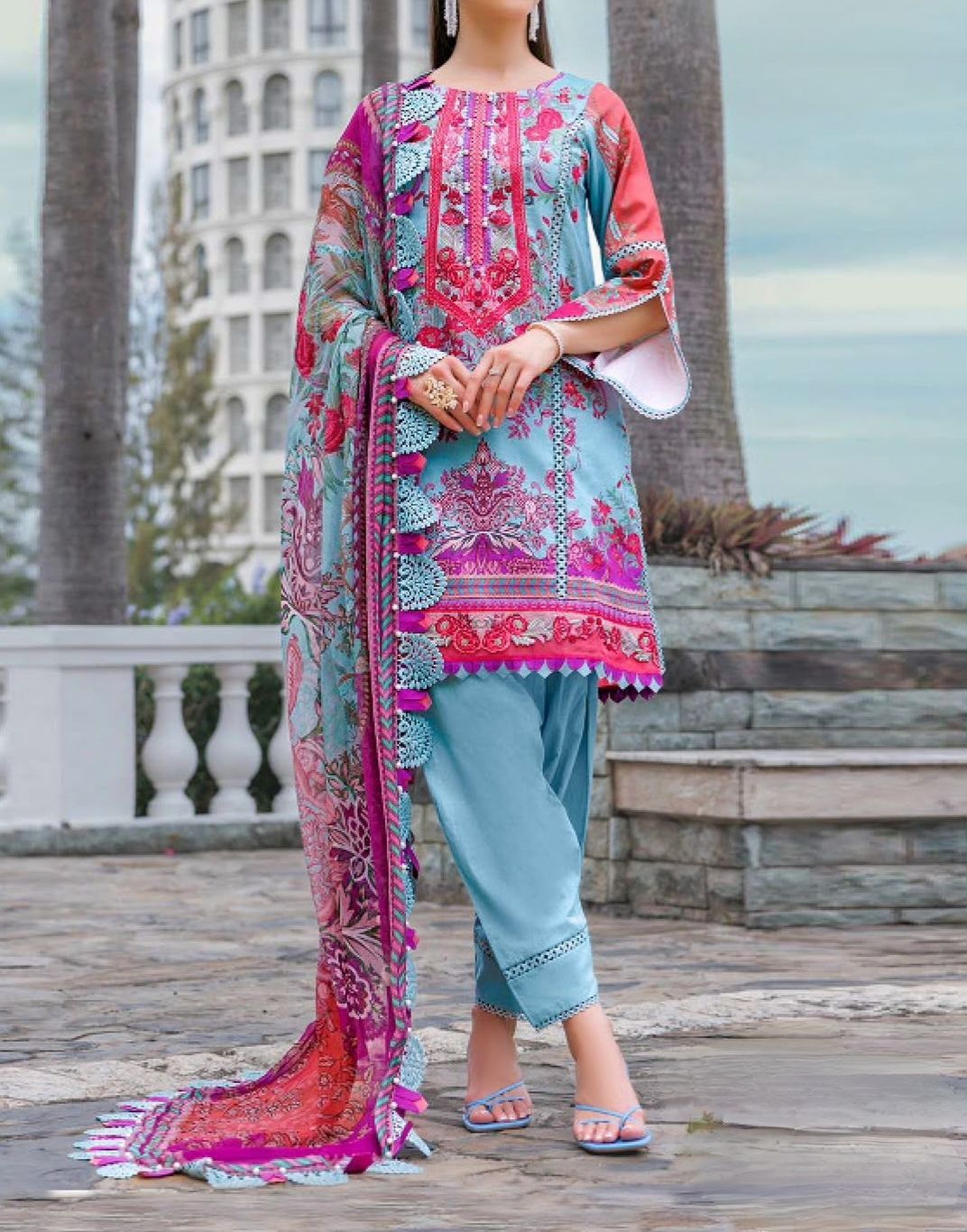 Unstitched Pure Cotton Suit Fabric Printed-image-47