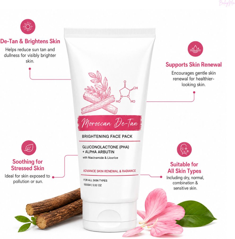 Moroccan De Tan Face Pack with PHA & Vitamin B3, Silky Smooth-image-39