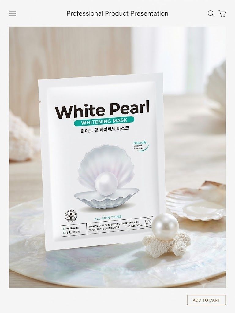 2 PCS White Pearl Sheet Mask White Pearl All Skin Types Face Shaping Mask-image-18