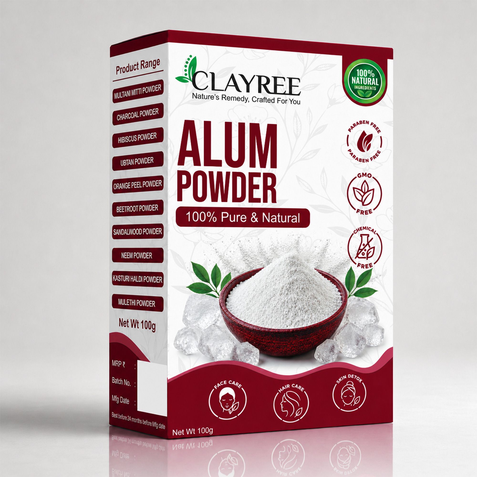 clayree Pure Alum Stone Powder Fitkari Powder Phitkari Alum Powder (100 g)-picture-15