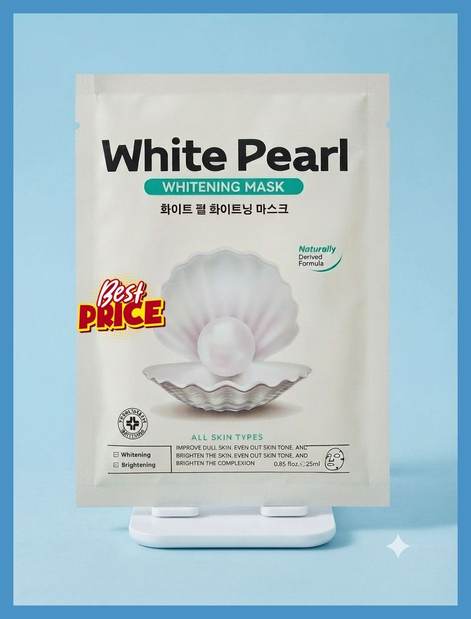 1 PCS Korean Face Sheet Mask White Pearl for Women & Men Face Shaping Mask-image-40