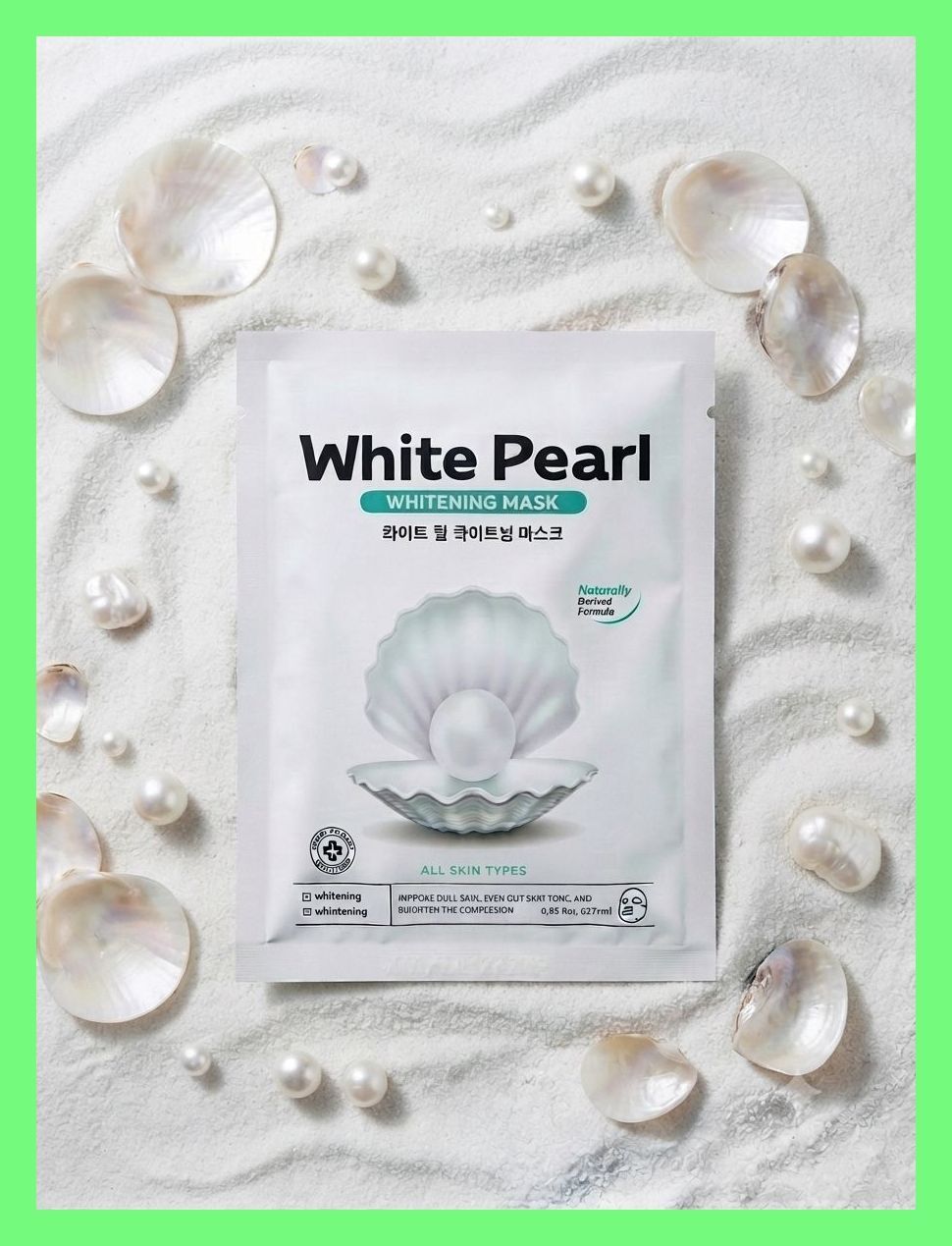 1 PCS White Pearl Korean Face Sheet Mask for Women & Men Face Shaping Mask-image-46