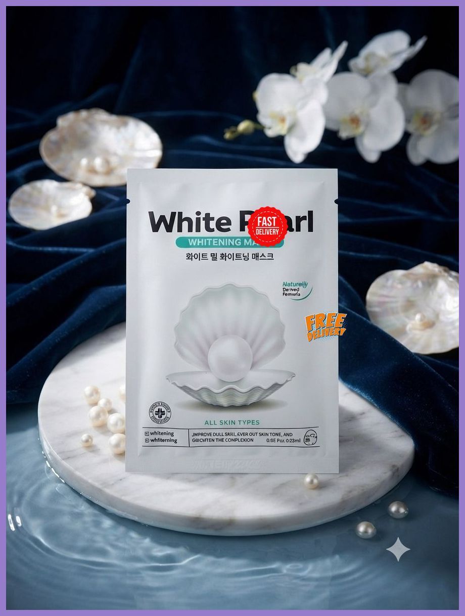 1 PCS White Pearl Sheet Mask Brightening & Glow Boosting Face Shaping Mask-image-47
