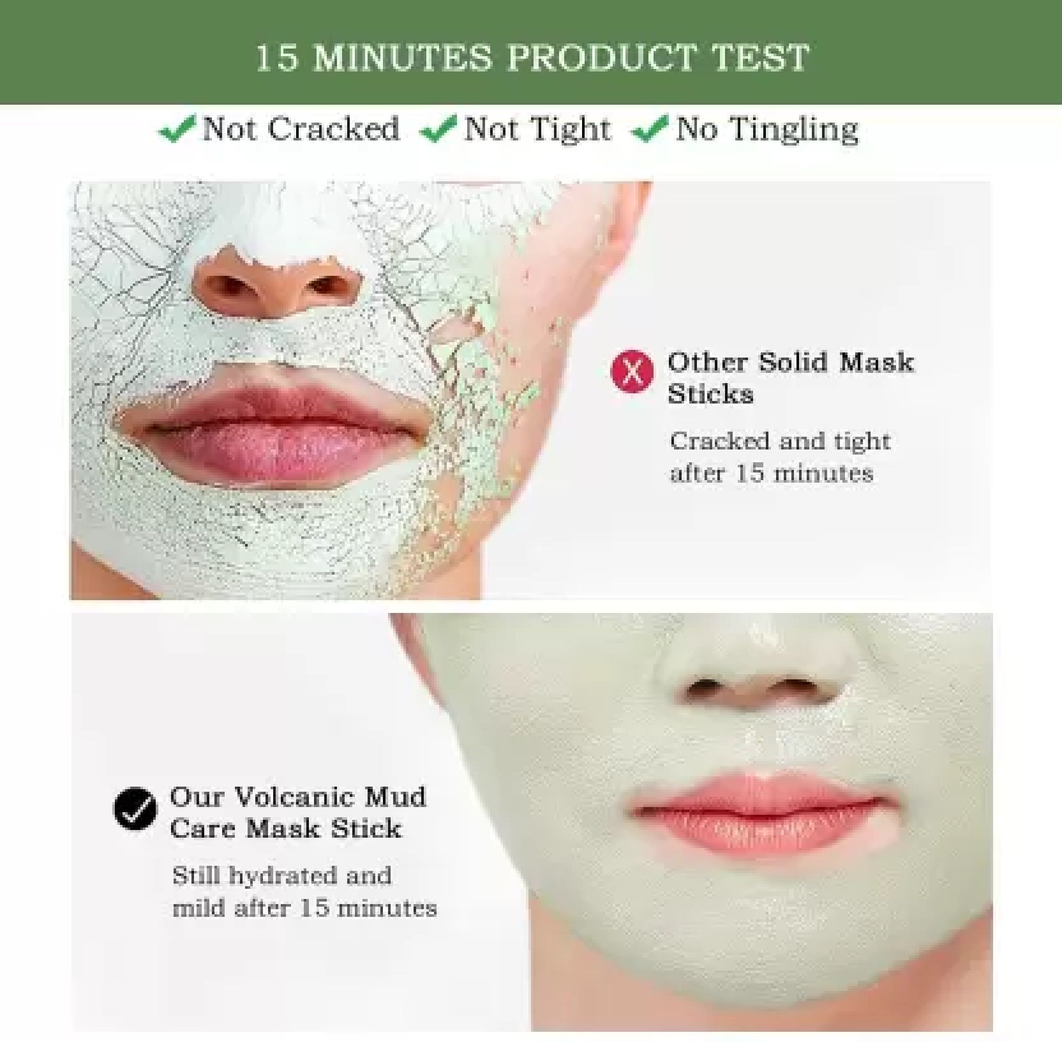 huzurlu Cleansing Mask Mud Apply Mask, Green Tea Facial Detox Mud Mask Face Shaping Mask-picture-28