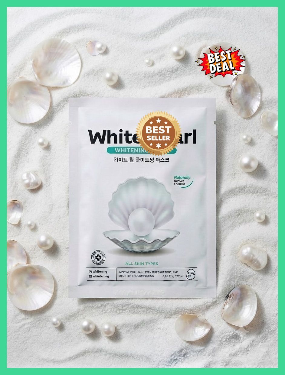 1 PCS White Pearl Sheet Mask for Reducing Acne, Enlarged Pores Face Shaping Mask-image-49