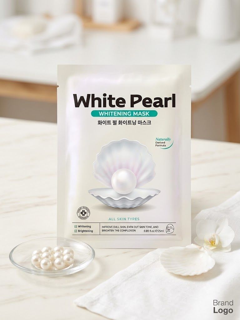 2 PCS White Pearl Sheet Mask Brightening & Glow Boosting Face Shaping Mask-image-17