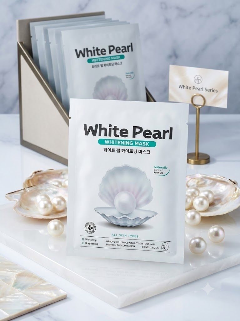 2 PCS White Pearl Sheet Mask Repairs Dull Skin Face Shaping Mask-image-25