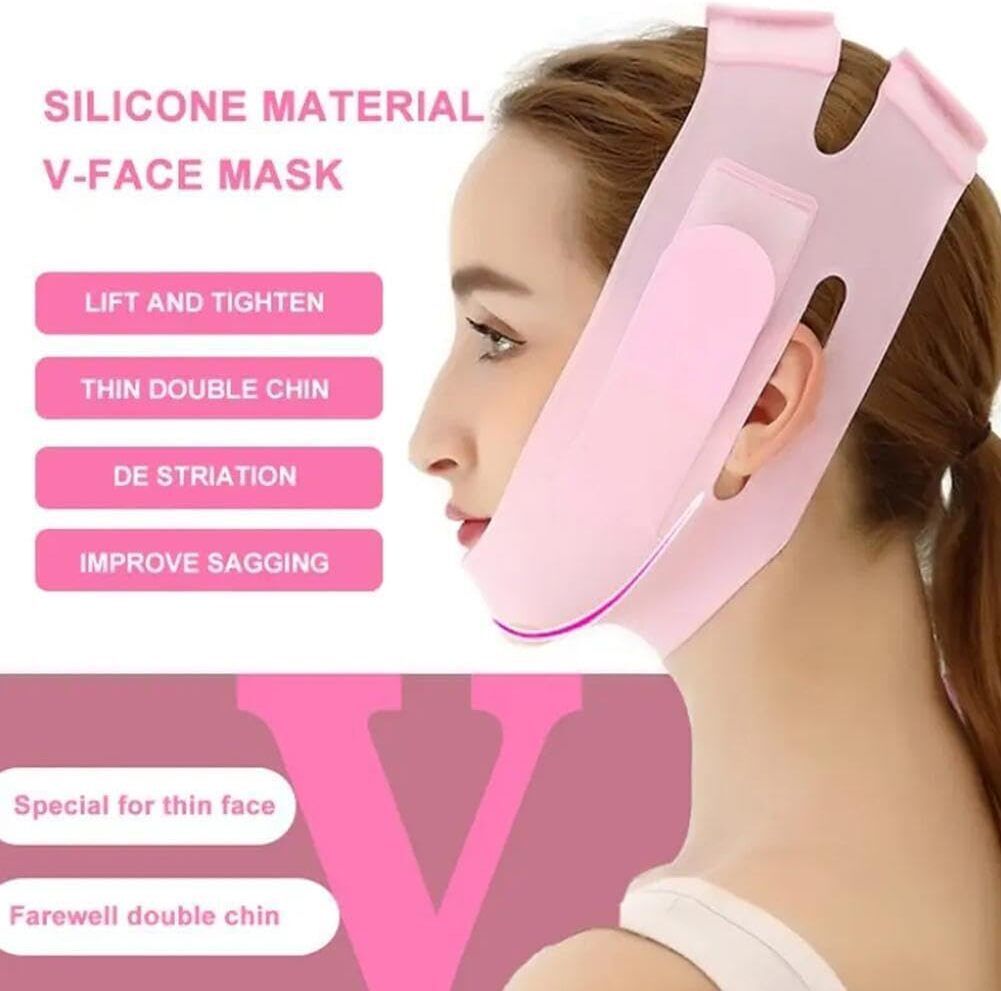 vdnsi Double Chin Lift Mask,Silicon V Line Lifting face lifting for Tightening SkinFace Shaping Mask-picture-6