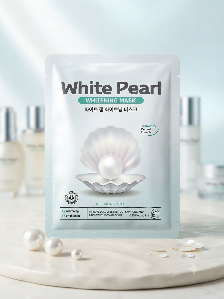 2 PCS White Pearl Sheet Mask Hydrating Korean Beauty Sheet Mask Face Shaping Mask-image-14