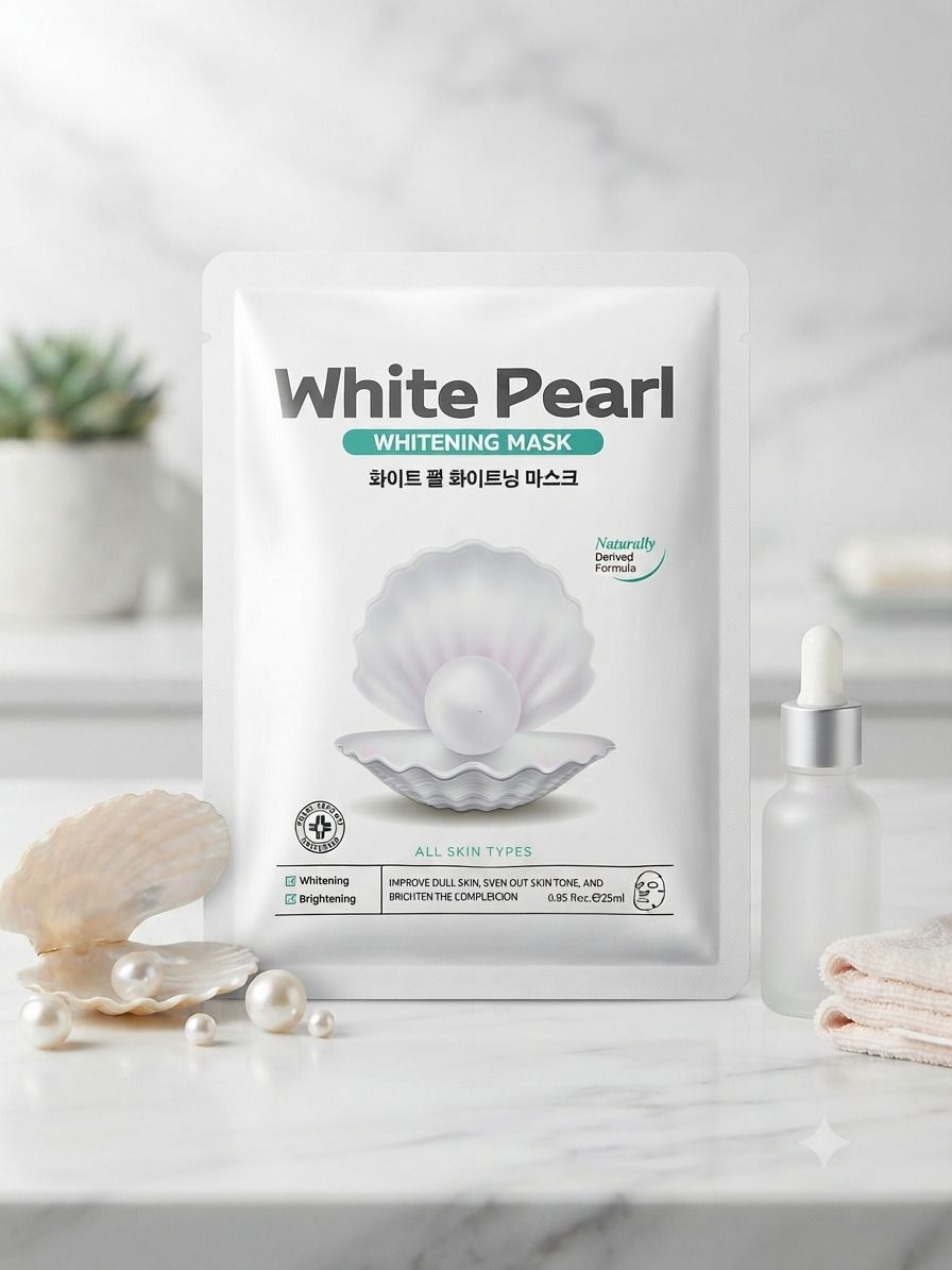 rm enterprise 2 PCS Korean Face Sheet Mask White Pearl for Women & Men Face Shaping Mask-picture-47