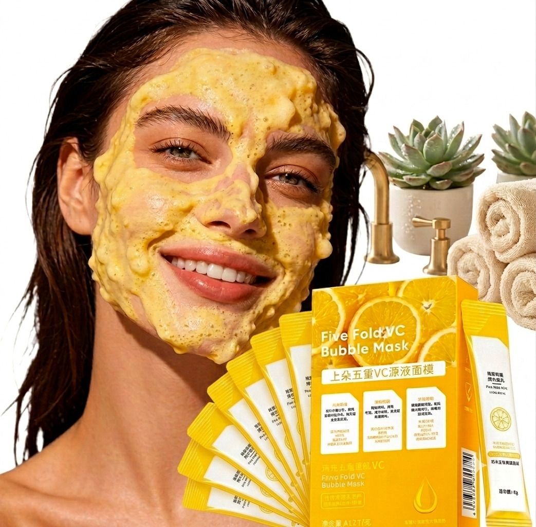 Five Fold Bubble Mask Brightening & Tan Removal Face Shaping Mask-image-35