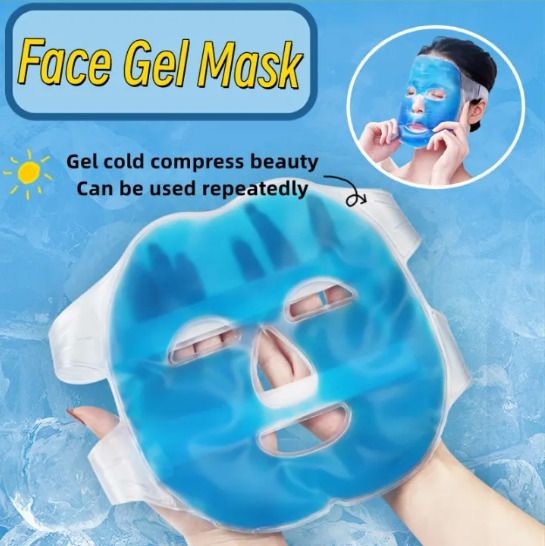 Gel Face Mask with Adjustable Strap - Reusable Hot and Cold Compress Face Shaping Mask-image-25
