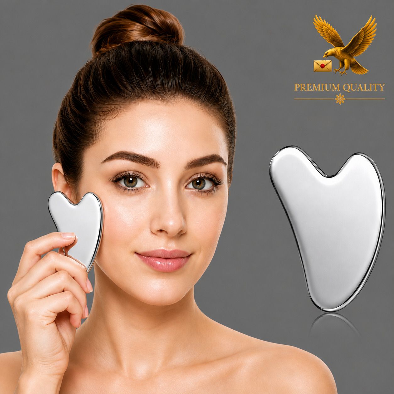 hikila Professional Steel Gua Sha Massager for Face, Neck & Body, Beauty Massage Tool Face Shaping Mask-picture-30