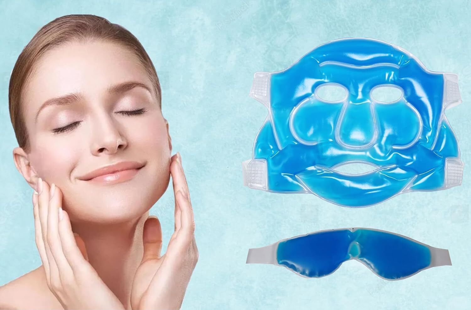 cooling ice gel based eye mask and cool gel full face mask-image-5
