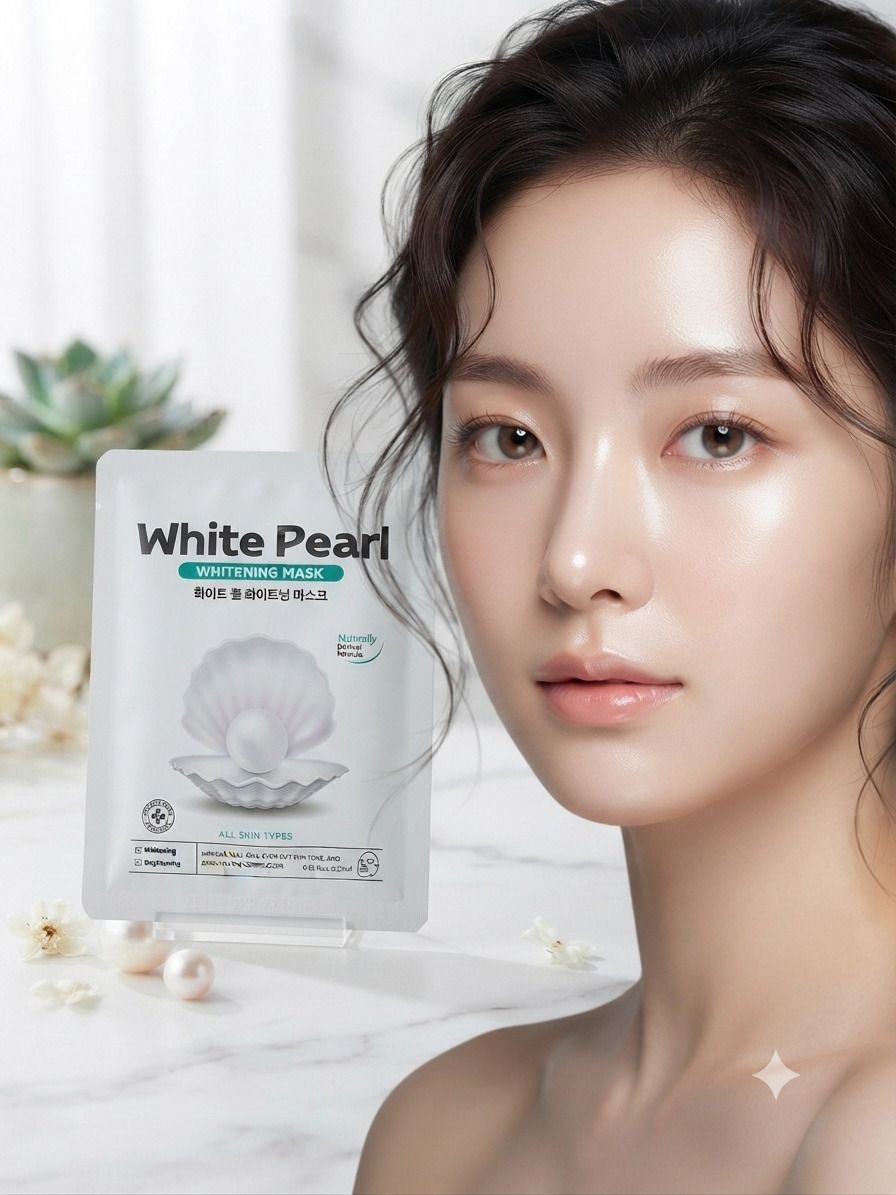 2 PCS White Pearl Sheet Mask for Reducing Acne, Enlarged Pores Face Shaping Mask-image-24