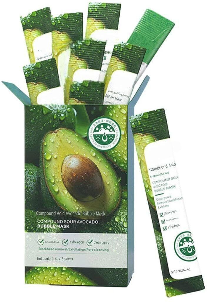 Avocado Bubble Mask – Deep Cleansing Oxygen Bubble Face (pack of 2-total 24 pcs) Face Shaping Mask-image-7