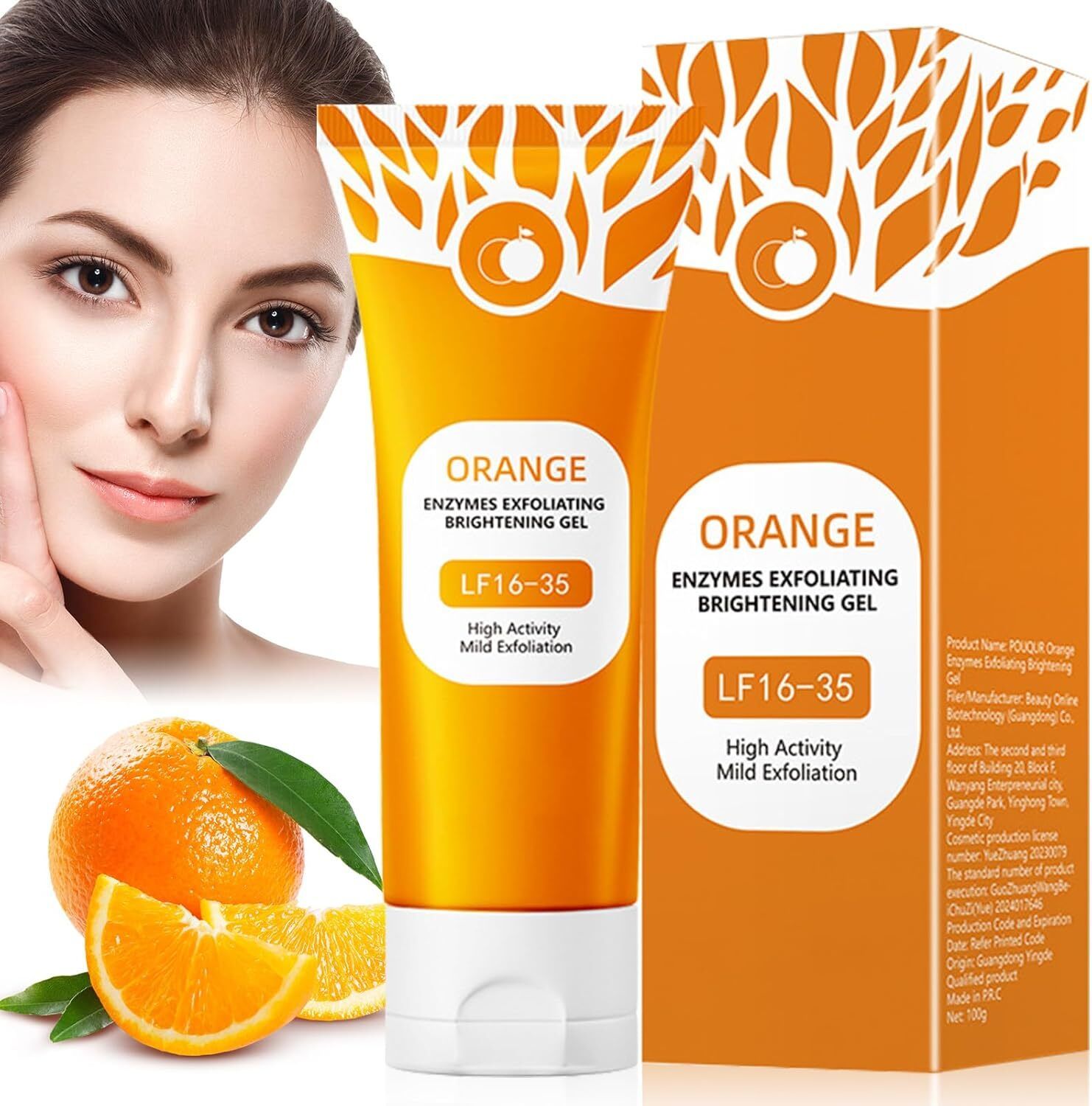 Orange Enzymes Exfoliating Gel for Face & Body | Deep Cleansing Moisturizing Face Shaping Mask-image-2