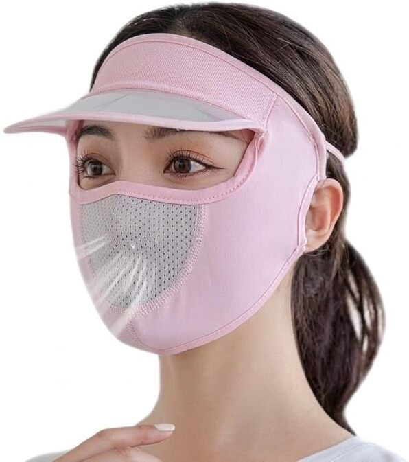UV Protection Face Cover Mask with Sun Visor Cap Face Shaping Mask-image-42