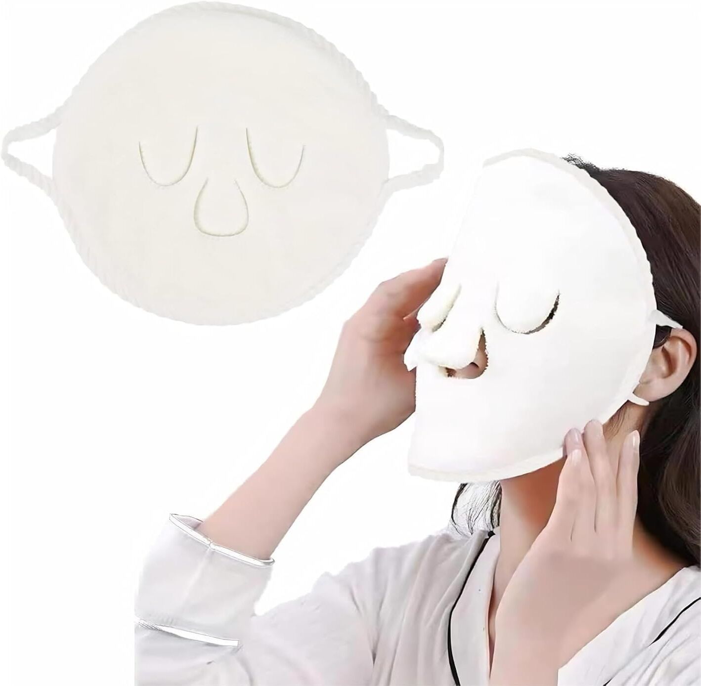 Premium Facial Steamer Towel Mask | Reusable Hot & Cold Compress Spa Towel Face Shaping Mask-image-29