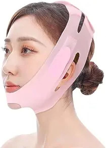 pavitracastle Silicone Double Chin, Face Slimming Cheek V Face Line Belt Face Shaping Mask-picture-42