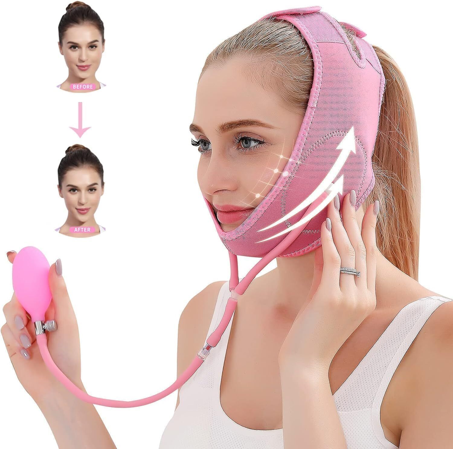 Silicone V Face Mask.Face Lift Up Belt for Facial Slimming,Chin & Cheek Slimming Face Shaping Mask-image-47