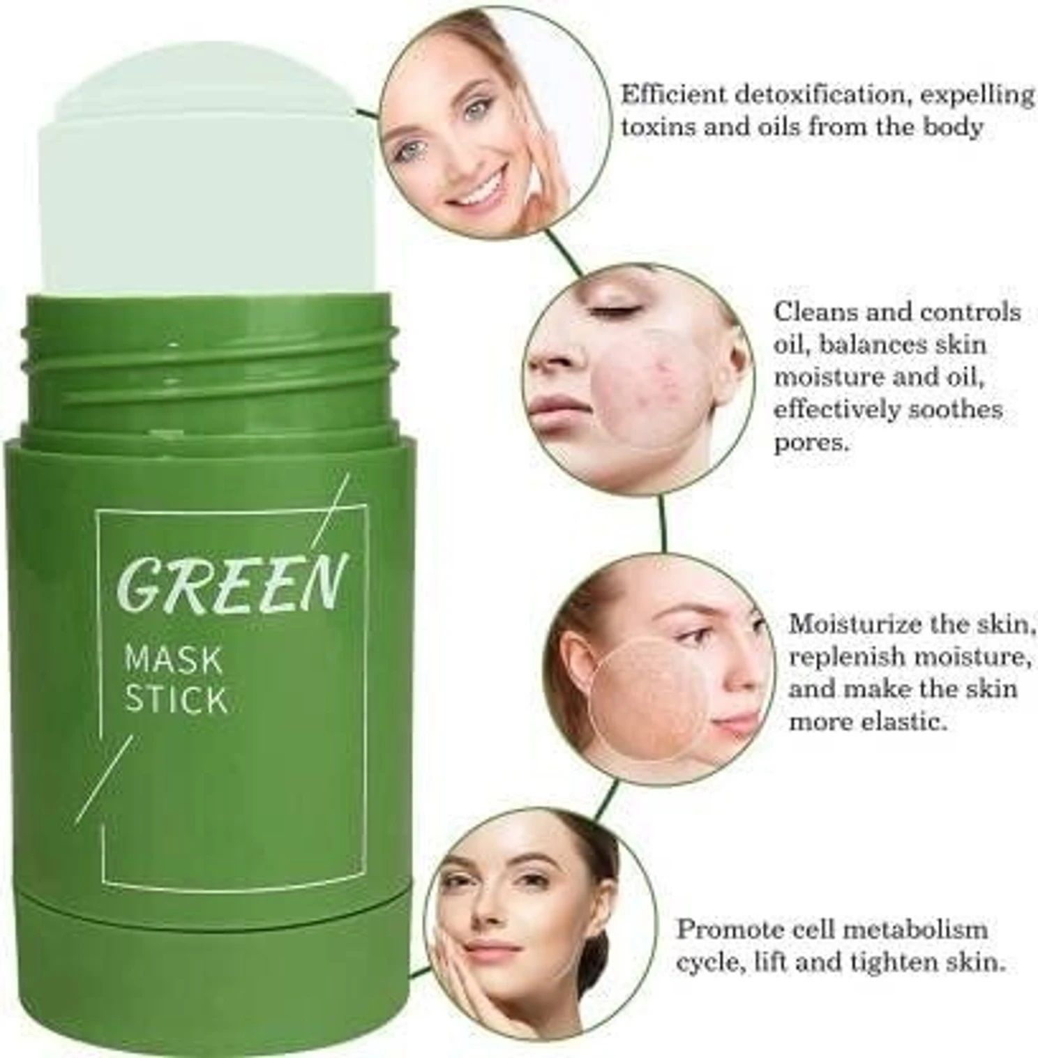 gabbu Green Tea Purifying Clay Stick Mask Oil Control Anti-Acne PortableCleansing Mask Face Shaping Mask-picture-15