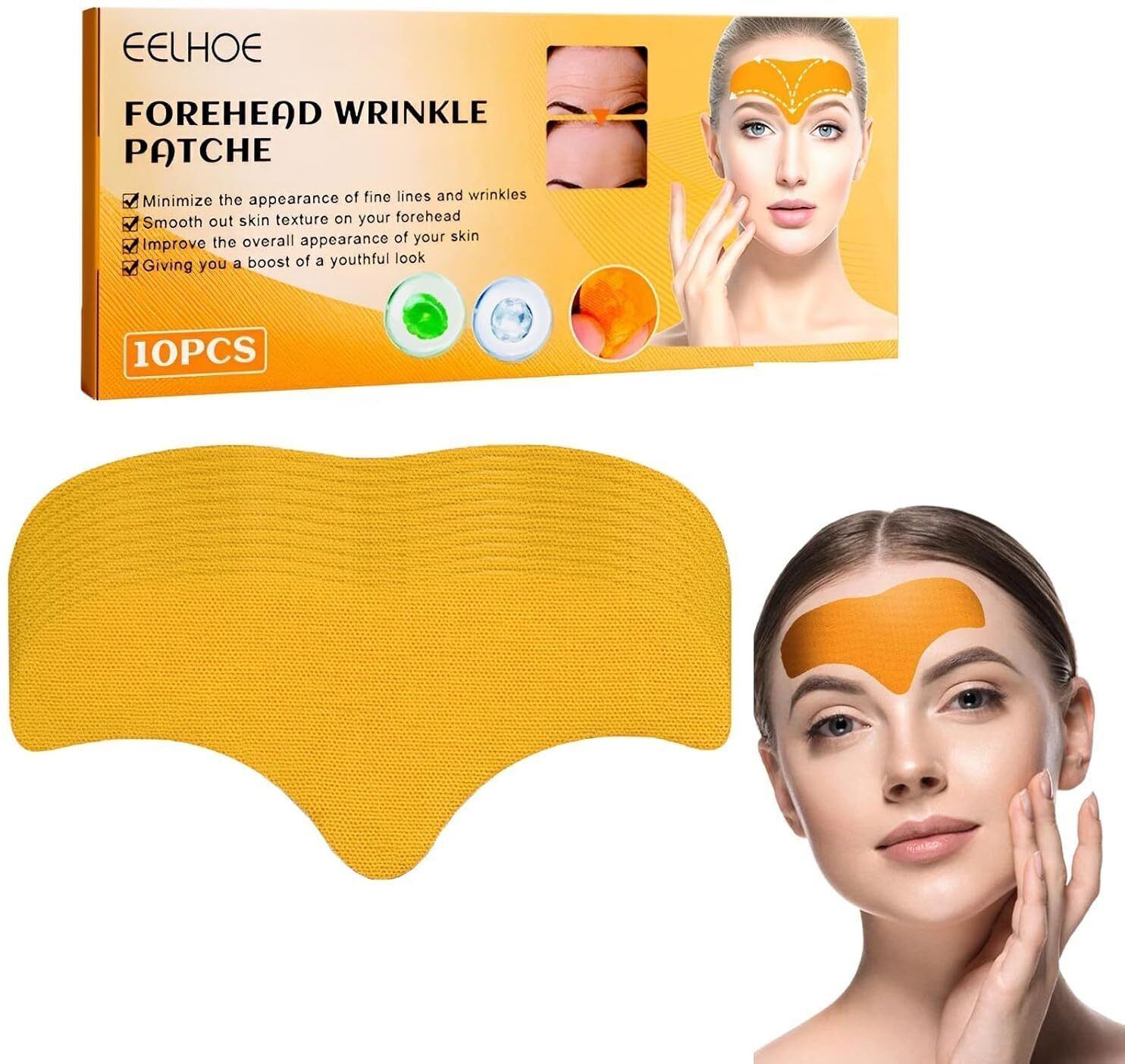 10 Pcs Forehead Wrinkle Patch Anti-wrinkle Face Mask with Hydrolysed CollagenFace Shaping Mask