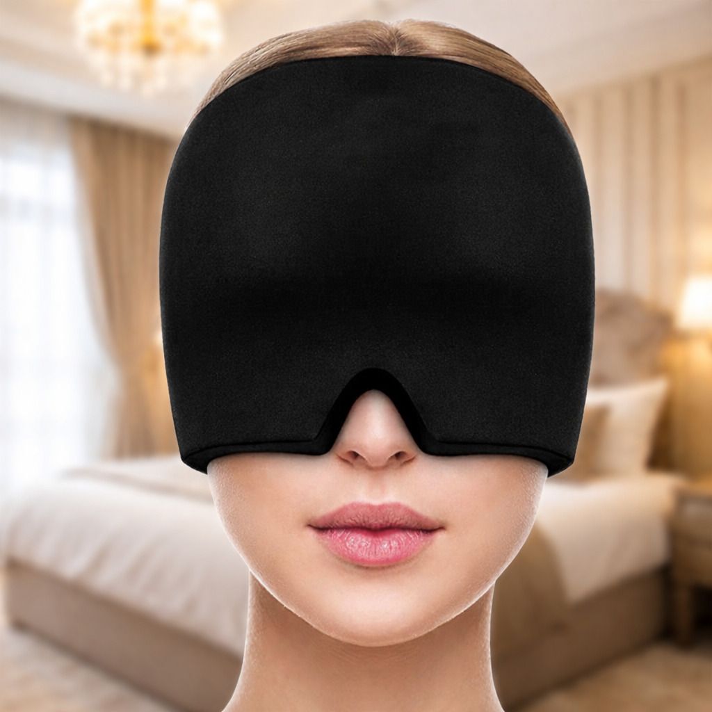 Migraine Therapy Ice Cap with Soothing Gel Compression Face Shaping Mask-image-31