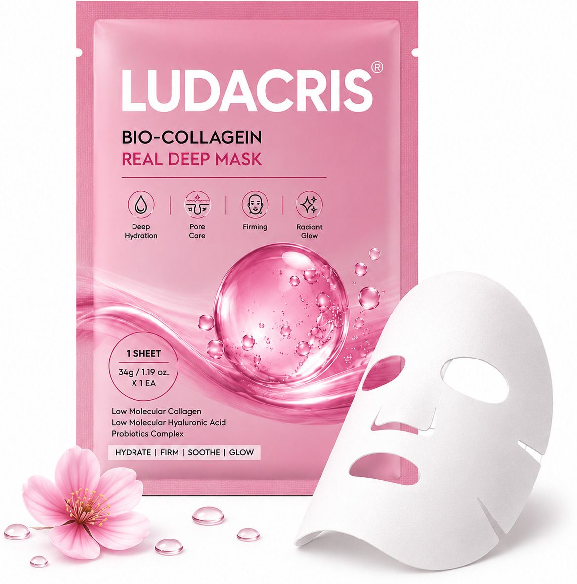 Bio-Collagen Overnight Korean Glass Skin Hydrogel Face Mask-SF (34 ml) Face Shaping Mask-image-32