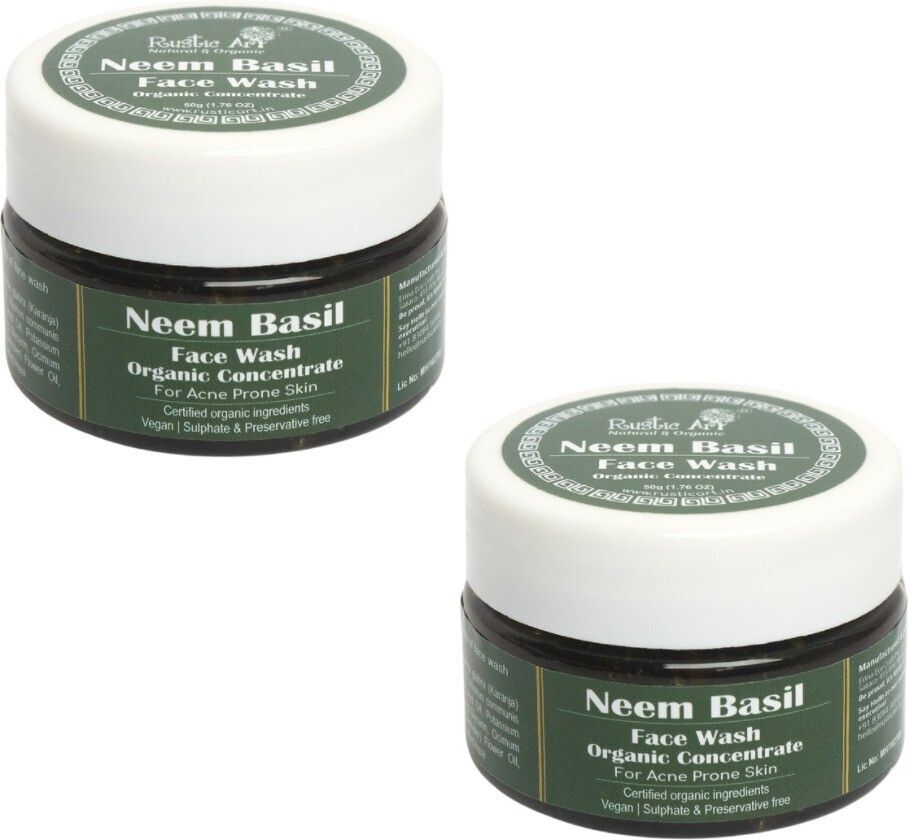 rustic art Organic Neem Basil Concentrate|Anti Acne Deep Cleanser (Pack of 2) Face Wash-picture-12