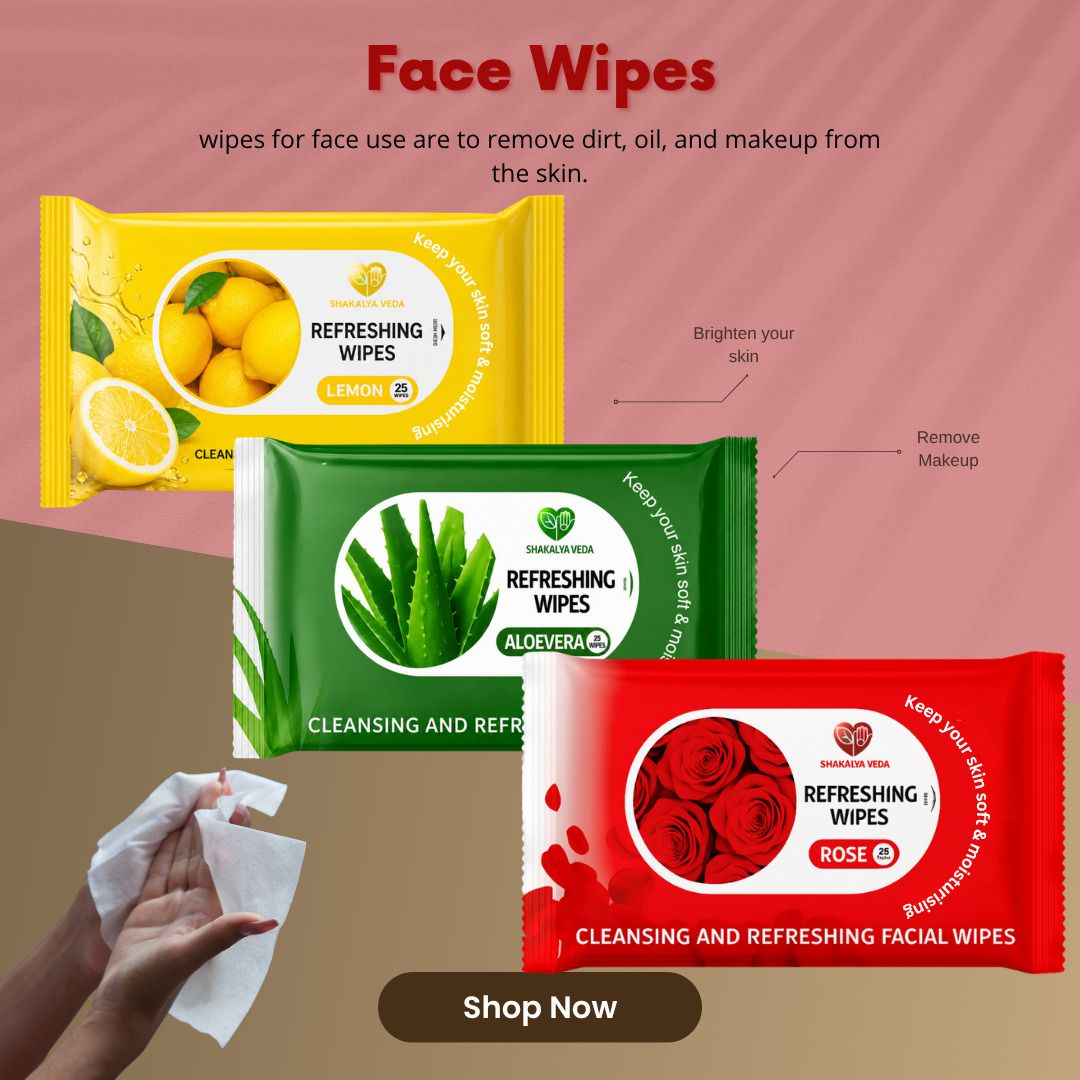 shakalyaveda Rose Aloe Vera Lemon Facial Wet Tissue | Face Cleansing Wipes | Pack of 3-picture-27