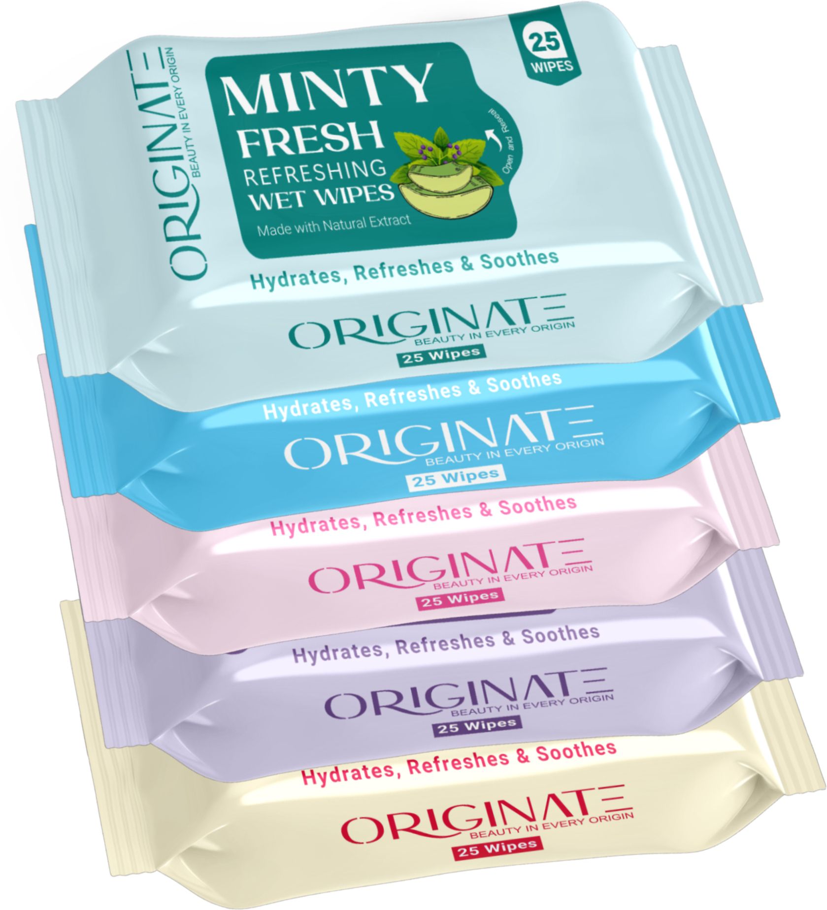 Assorted Refreshing Wet Wipes for Easy Makeup & Excess Oil Removal - Pack of 5-image-4