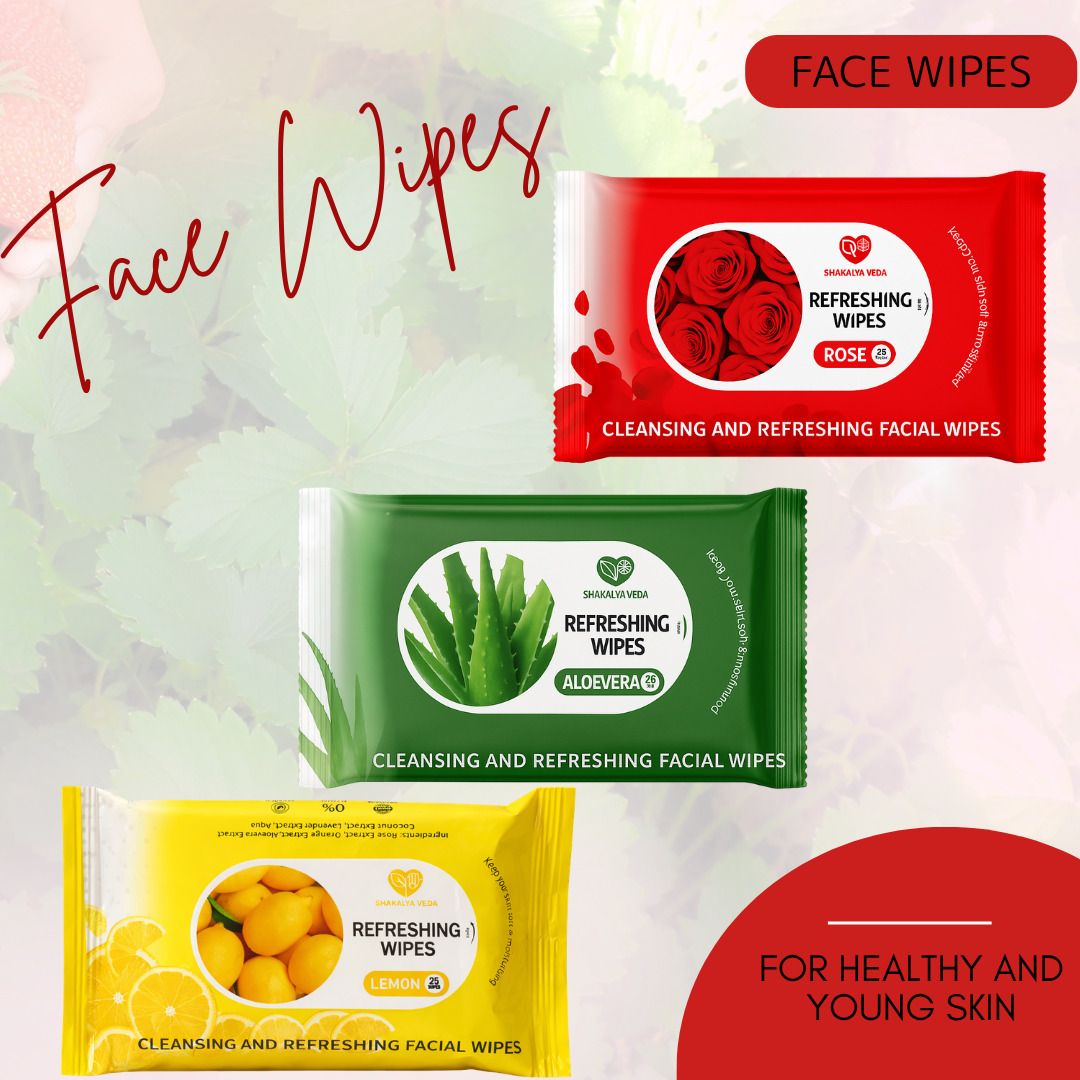 shakalyaveda Rose Lemon Face Wipes | Aloe Vera Wet Wipes-picture-35