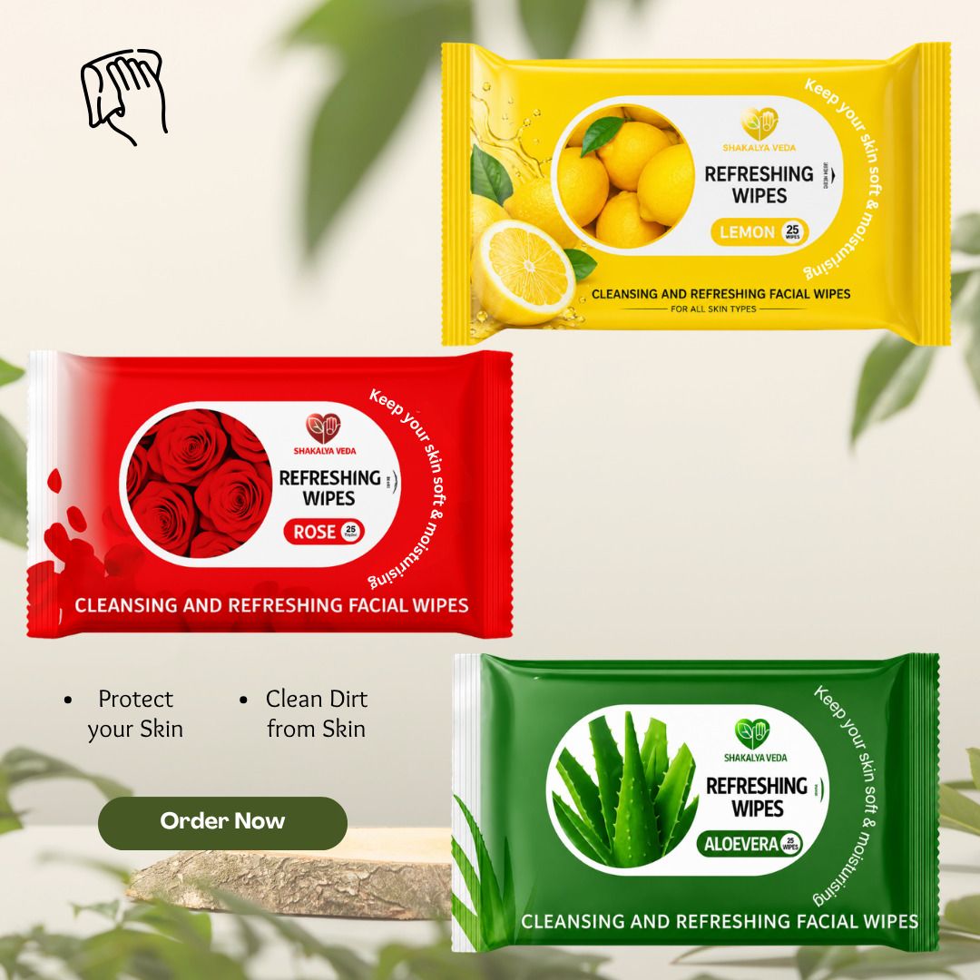 shakalyaveda Face Wipes Pack of 3 | Rose Aloe Vera Lemon Soft Facial Wet Tissue-picture-32