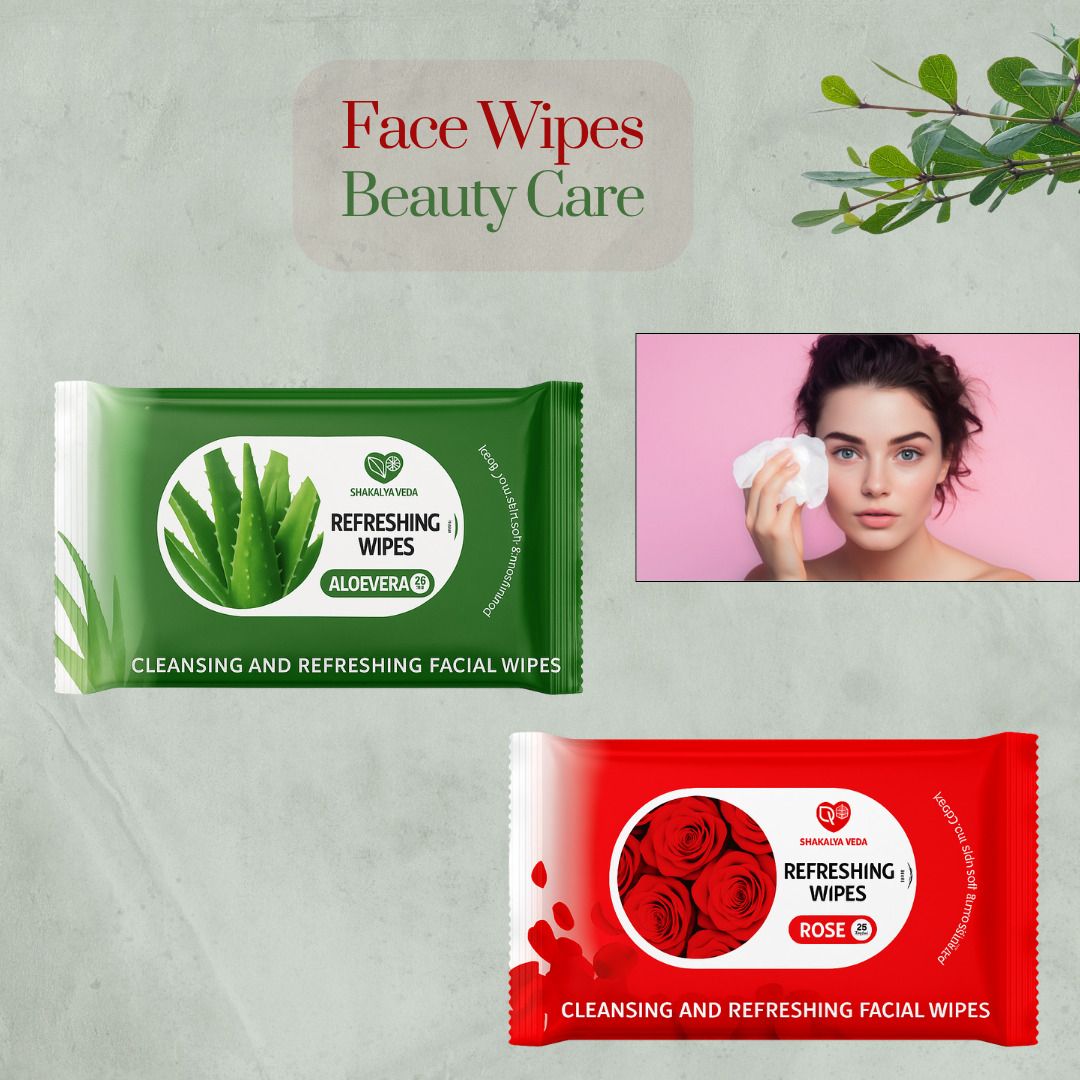 shakalyaveda Rose Aloe Vera Premium Face Cleansing Wet Wipes Value Pack of 2-picture-19
